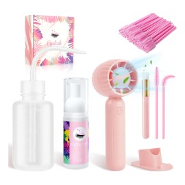 Kit Shampoo Espuma Para Pestañas Y Brocha Para Extensiones
