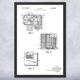 Framed Air Conditioner Print, Hvac Technician, Contractor Gift, Office Decor, Ac Mechanic Gift, Repair Shop Art Black & White (8x10)