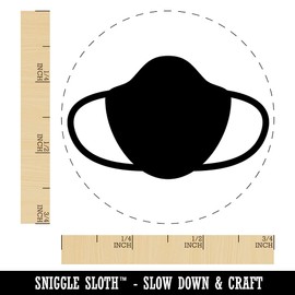 Face Mask Icon Solid Self-Inking Rubber Stamp Ink Stamper for Stamping Crafting Planners - 3/4 Inch Small - Black Ink