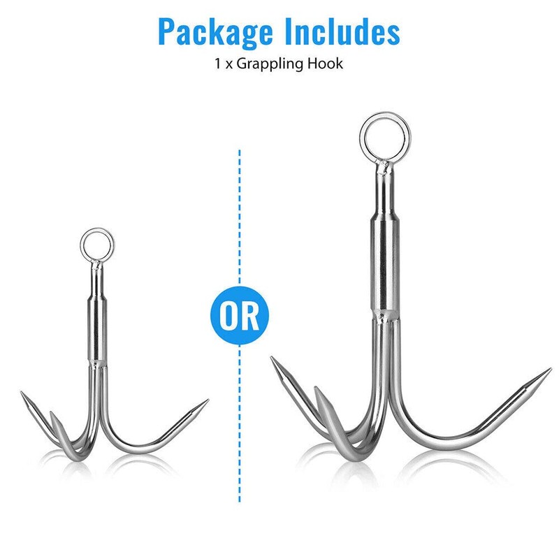 1pc Grappling Hook 3 Claw Climbing Hook Stainless Steel Grapnel