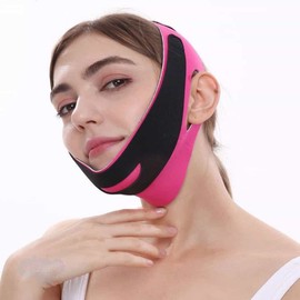 V Rahin Lifting Correction Band Double Chin Care Chin Band V Line Mask Pink / 브이라힌 리프팅 보정밴드 이중턱관리 턱밴드 브이라인마스크 핑크