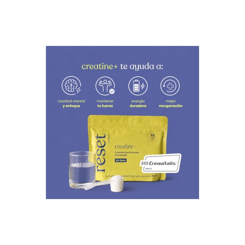 RESET WELLNESS CREATINE+ Sin Sabor 300 G