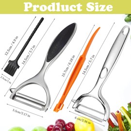 Denipry Vegetable Peeler for Kitchen, Fruit Potato Carrot Apple Peeler,Y Shaped Ultra Sharp Stainless Steel Blades with Non-Slip Ergonomic Handles 4Pcs