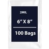 Multiple Sizes Clear Flat Poly Bags, 2Mil 6" X 8"