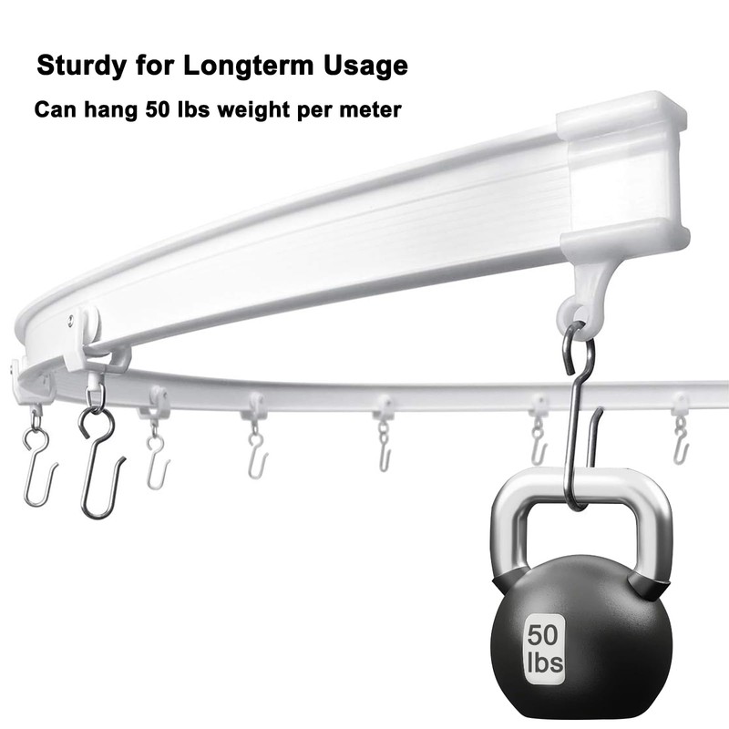 XCK Flexible Ceiling Curtain Track 10m/32.8ft, Bendable Ceiling Mount Curtain