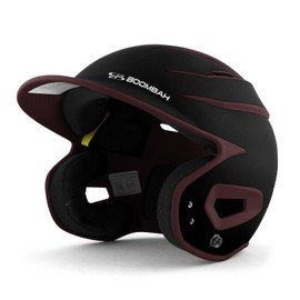 Boombah DEFCON Batting Helmet Sleek Profile Black/Maroon - Size Junior 6 1/4" - 7"