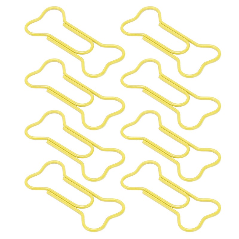 100pcs Colored Dog Bone Shape Paper Clips Black Lightweight Notebook