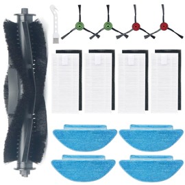 BUXEBUX G8000 Max Replacement Accessories Kit Only for Tikom G8000 Max and 2025 Year L8000 Pro Robot Vacuum Parts, 2 Main Brush, 6 Side Brushes, 6 Hepa Filters, 6 Mop Pads,1Clean Tool