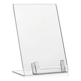 DIN A5 advertising stand, L-stand, L-stand with extra business card holder as table stand made of original Plexiglas