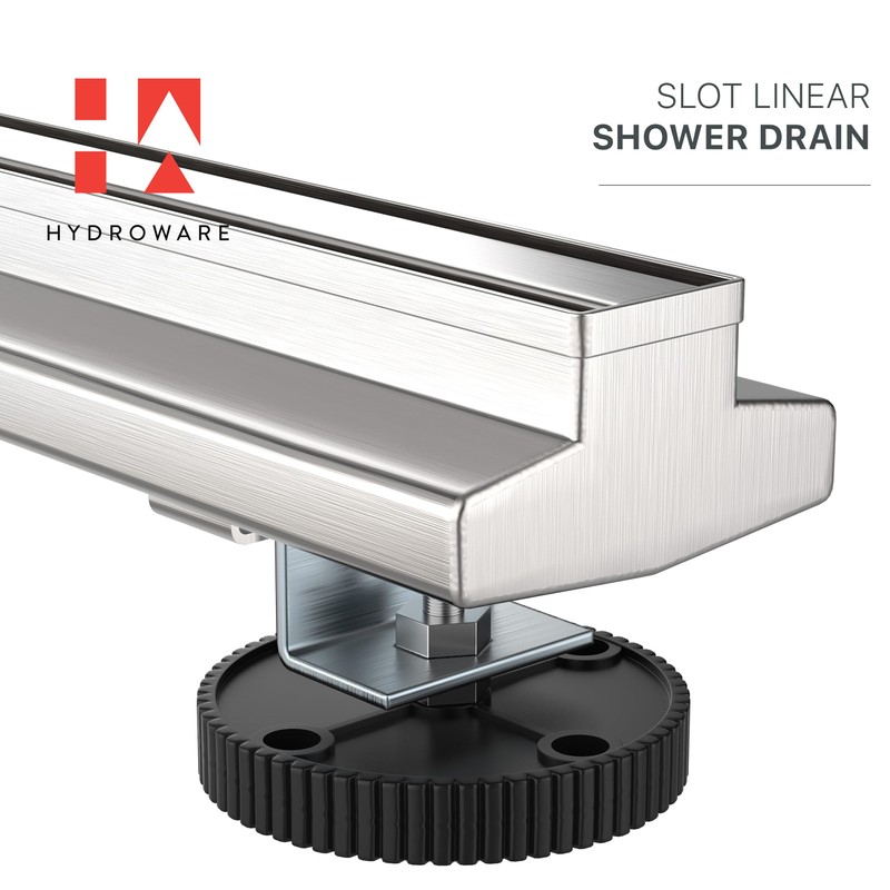 Hydroware Slot Linear Shower Drain - Stainless Steel Rectangular Shower