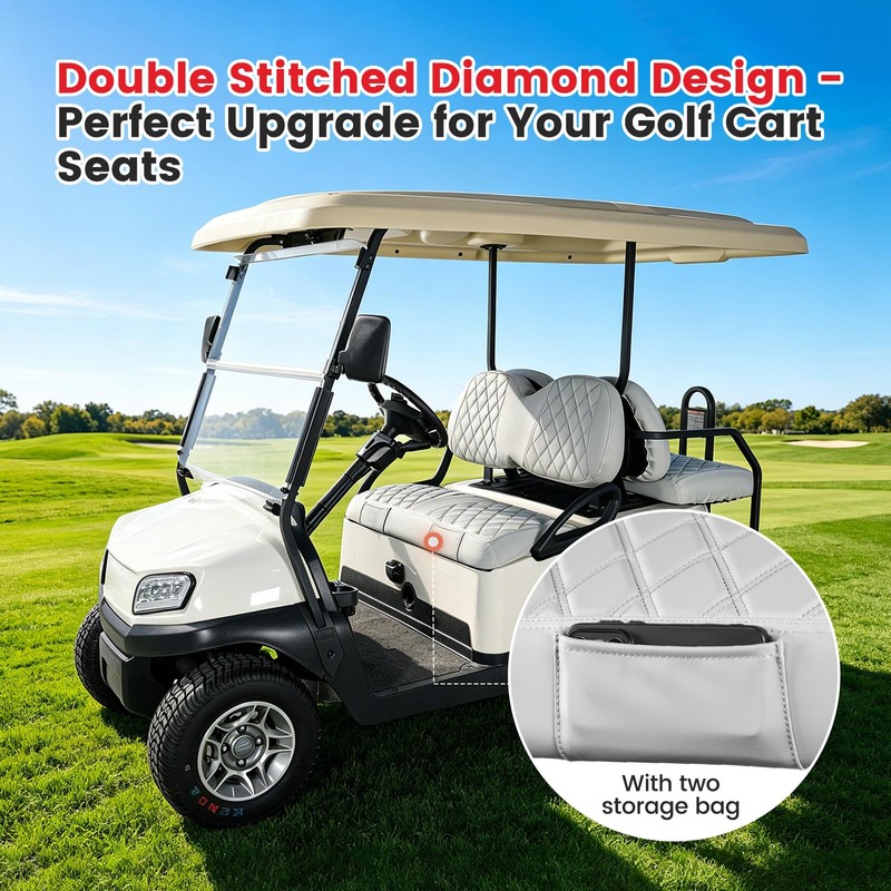 Golf Cart Seat Covers Front & Rear Sets 2 PCS