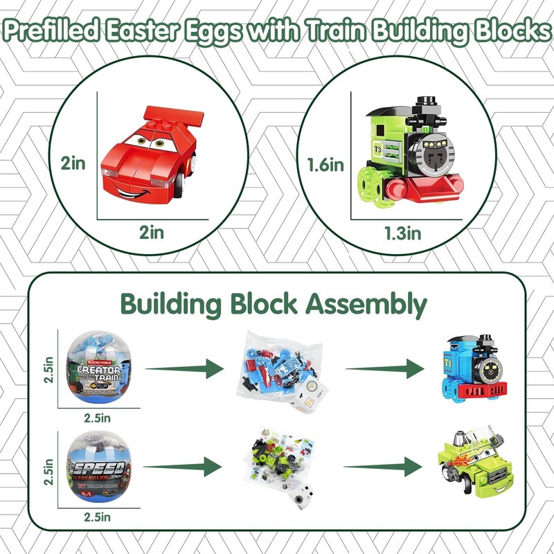 Easter Gifts for Kids, IKUKUER 12 Pack Prefilled Easter Eggs