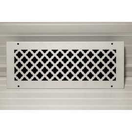 SteelCrest BTU18X6RWHH Bronze Series Designer Wall/Ceiling Vent Cover, with mounting Screws, White