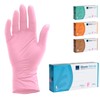 Nitrile Disposable Gloves Powder-Free Textured XS-XL Pack of 100 Pink