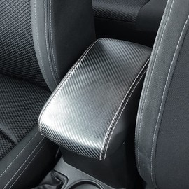 INTGET Car Console Cover for 2017 2018 Subaru Forester Accessories 2013 2014 2015 2016 Leather Armrest Cover Arm Rest Dog Seat Protector(Carbon Fiber Texture,2013-2018)