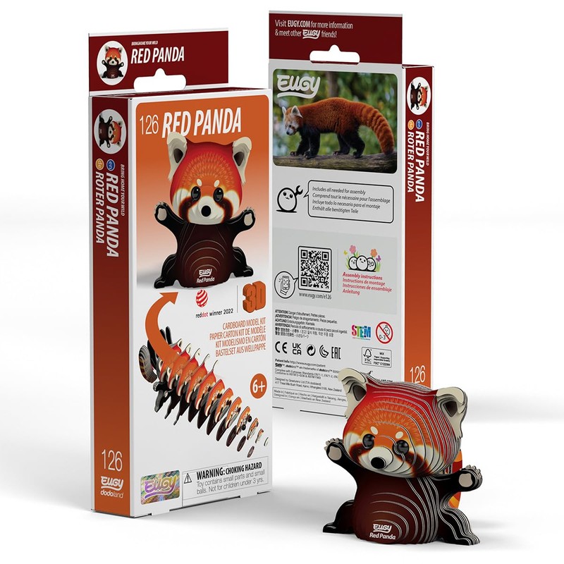 EUGY 126 Red Panda 3D Puzzle - 44 Piece Eco-Friendly