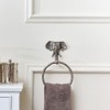 Melody Maison Metallic Silver Elephant Towel Ring, Metallic decor, Bathroom