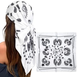 CHLINS 35” Square Silk Scarf for Women Satin Head Scarf Hair Bandanas Neck Scarf Hair Wrap for Handbags Accessories