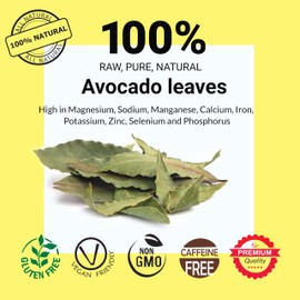 2.6oz Natural Avocado Leaves - Dried Leaves, Hojas De Aguacate Secas, Herbal Leaf Tea, Caffeine-Free, Non-GMO, No Additives. By Akshit