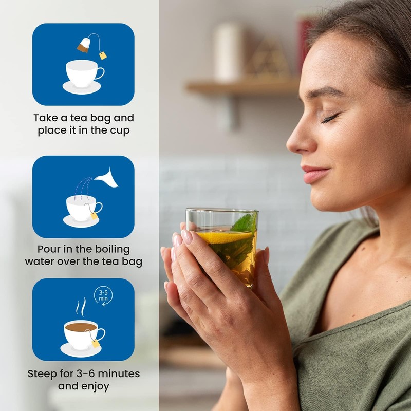 TZTZBOM Ginger Tea Bags - 100% Pure Ginger Root &