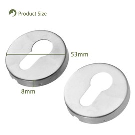 2 Pack Round Euro Profile Escutcheon Set,Euro Escutcheons,Escutcheon Keyhole Cover,Durable Escutcheon Plate,Stainless Steel Keyhole Cover,for Security and Protection from Key Damage