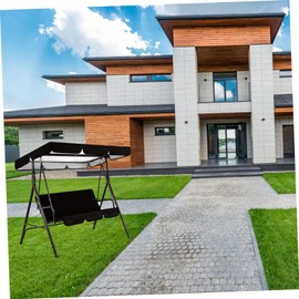 Totority Outdoor Swing Canopy Cover Weatherproof Protector for Garden Swing Easy Install Lightweight UV Resistant Black