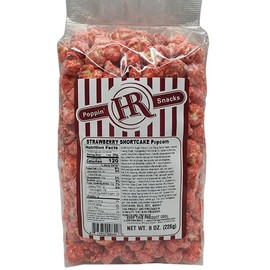 Strawberry Shortcake Popcorn - Gourmet Popcorn | 8 oz Bag | HR Poppin' Snacks - Made in USA - Made in Gibbon, Nebraska - Delicious, Fresh Popcorn - Party Snack - 100's of Popcorn Flavors