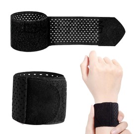 yowodana Wrist Supporter (2 Pieces) Wrist Support, Wrist Sprint, Fixed Supporter, Wristband, Soft, Sweat Absorbent, Quick Drying, Thin, Gas Permeable, Easy Installation, Pressure Adjustment, For