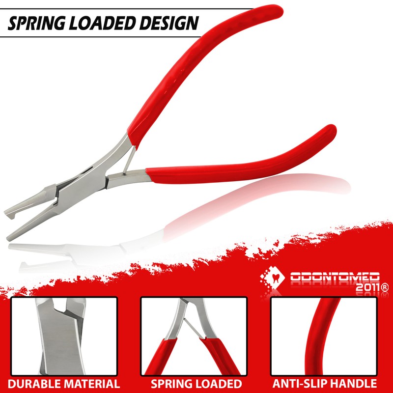 OdontoMed2011 D-3779-RD Mini Split Ring Stainless Steel Plier Red Handle