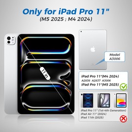 InUnion Keyboard Case foriPad Pro 11 Inch M4 M5 (2024/2025), Magnetic Detachable Flex Keyboard with Multi-Mode, Trackpad, Backlit
