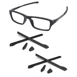PapaViva Replacement Rubber Kits Nose Pieces & Earsocks for Oakley Chamfer OX8039 - Black & Black