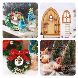 Gnome Door Accessories Christmas Set Christmas Gnome Door Complete Set with Light Christmas Decoration Elf Door, Christmas Gnome Set for Children Gnome Decorative Wooden Miniature door, Letterbox, Bo