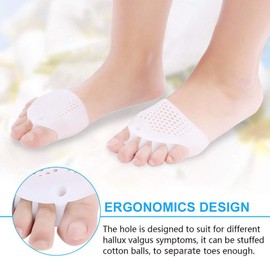 Separadores De Dedos, 2 Pares De Silicona Alisador De Pies Corrector Juanetes Alivio Del Dolor Hallux Valgus Protector De Pies, Gel Corrector Del Dedo Del Pie Del Hallux Valgus Separadores De Dedos