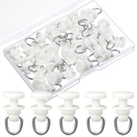 Craftsatin 50 Pcs Plastic Curtain Track Roller Hooks Ceiling Sliding Curtain Glider Accessories for Living Bedroom Shower Privacy Rv Garage Divider Track and Hooks