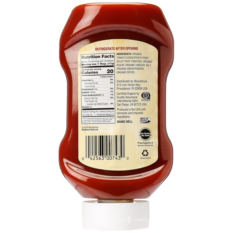 Woodstock Organic Tomato Ketchup, 20 oz