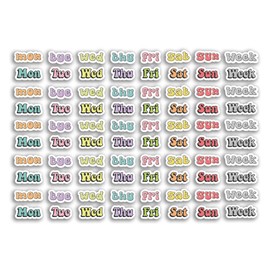 A5 Sticker Sheet Days Vinyl Stickers - Week Monthly Day Pastel Scrapbook Journal Icons Labels Diary Notebook Adventure Travel #80629