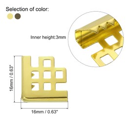 PATIKIL 16mm Metal Book Corners,100pcs Photo Corners Book Corners Protector Retro Metal Decorative for Crafting Scrapbook Photo Album Book Binding,Bronze Gold
