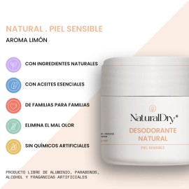 Desodorante Natural Piel Sensible Crema Naturaldry - Limón