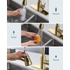 FORIOUS Gold Kitchen Faucet with Pull Down Sprayer, High Arc