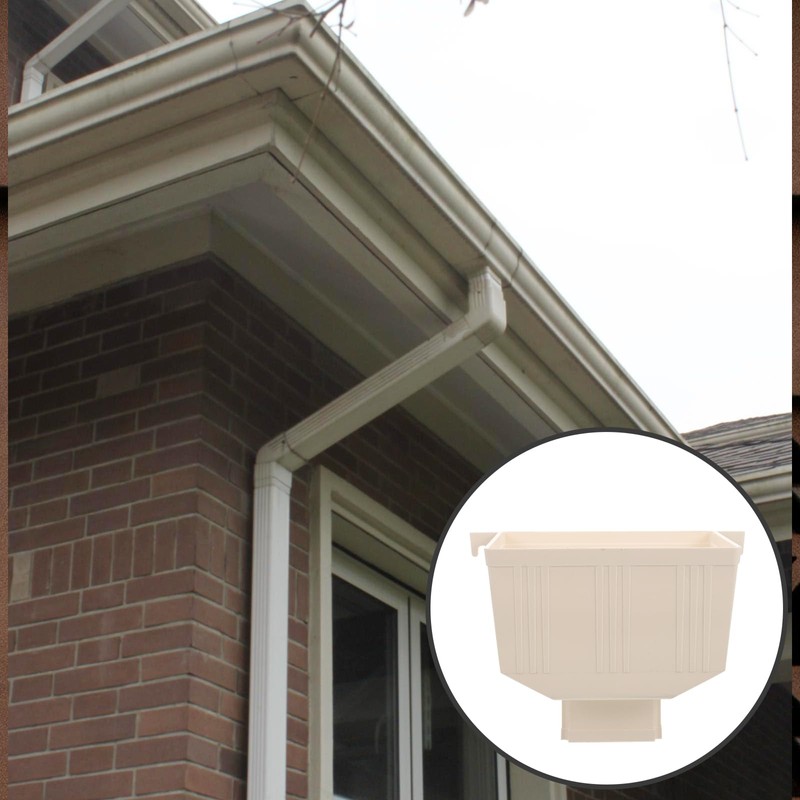 HOMSFOU Square PVC Downspout Adapter 9.25X6.29X5.31 Inches Rain Gutter Collector
