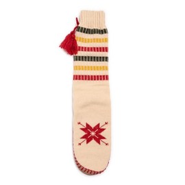 MUK LUKS Women's 50th Anniversary Slipper Socks, Cream, 5-7