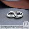 LuLiyLdJ 1 Pair Silver Earrings Cubic Zirconia Hoop Earrings Women's