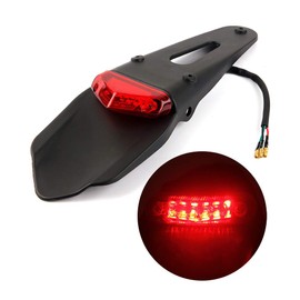 Karun Motorcycle LED Enduro Tail Lamp with Red Lens License Plate Light Universal