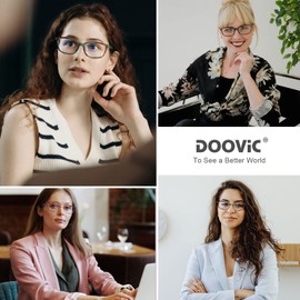 DOOViC Reading Glasses for Women Blue Light Blocking Stylish Design Womens Readers 2.0 Strength