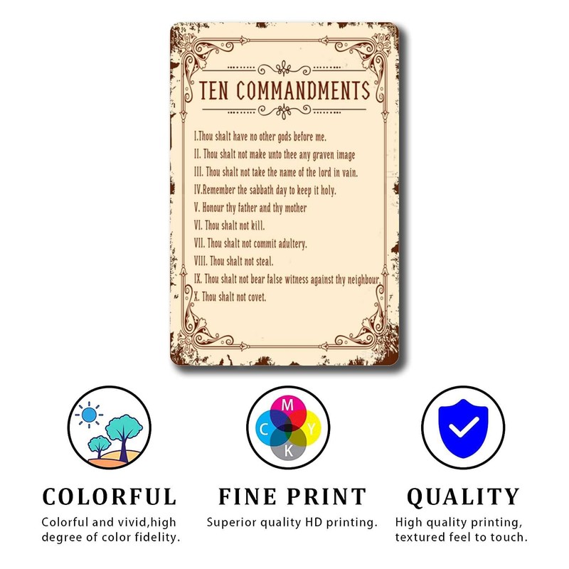 CJANY SENGS Tin Metal The Ten Commandments: God's+Rules Old Master