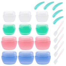 12 Pack Containers for Toiletries, 30&10ml Jars, Leak-proof Travel Size Toiletries Containers with Lids for Cosmetic Makeup Face Body Hand Cream (2 Size)