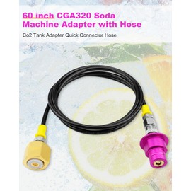 Upgraded CGA320 Soda Machine Co2 Adapter Quick Connector Hose, Fit for Terra/Art/E-Terra Soda Machine for Co2 Storage Tanks, 60 Inch
