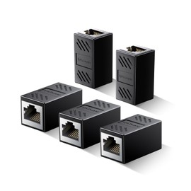 Ethernet Coupler, 5 Pack 1000Mbps High Speed Ethernet Extender for Cat7 Cat6 Cat5e Cat5 Cable, Plug and Play, Female to Female Ethernet Connector, in Line Coupler