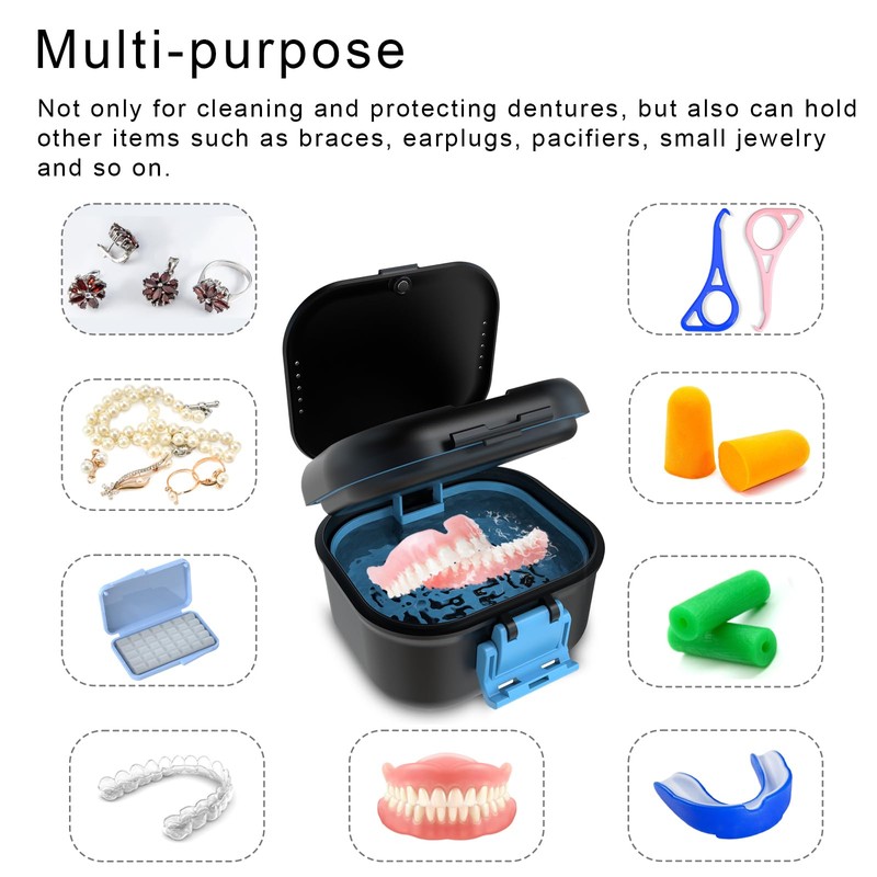 BVN Leakproof Denture Cup, Upgraded Carrying Storage, Denture Cup for