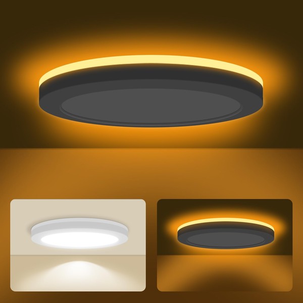 mw 7 Inch Flush Mount Ceiling Light with Night Light,